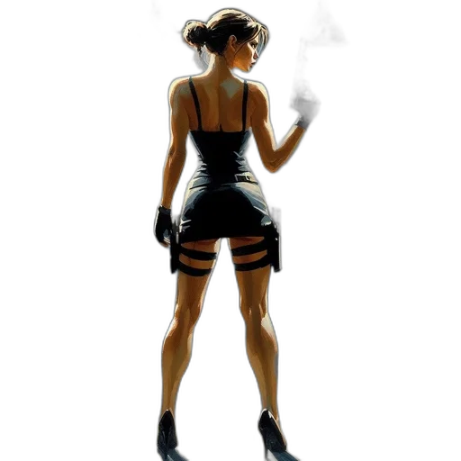 dress, staff, jacket, weapon transparent PNG cut-out
