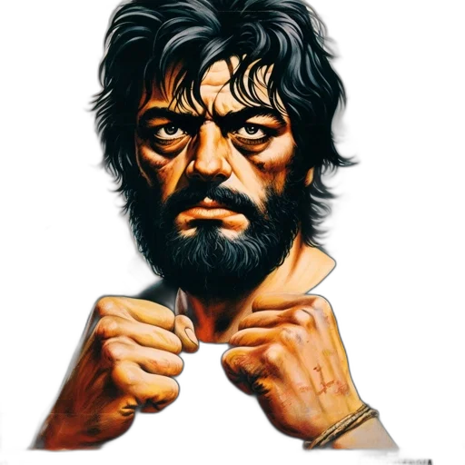 face, comic book art, photorealistic, concept art transparent PNG cut-out