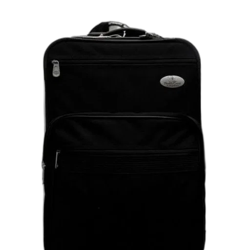 jacket, black, suitcase, silver transparent PNG cut-out