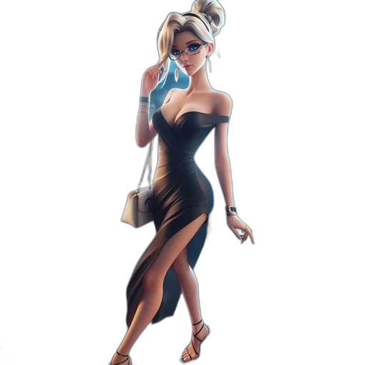 dress, staff, concept art, comic book art transparent PNG cut-out