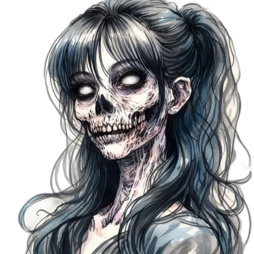 face, watercolor, comic book art, fantasy art transparent PNG cut-out