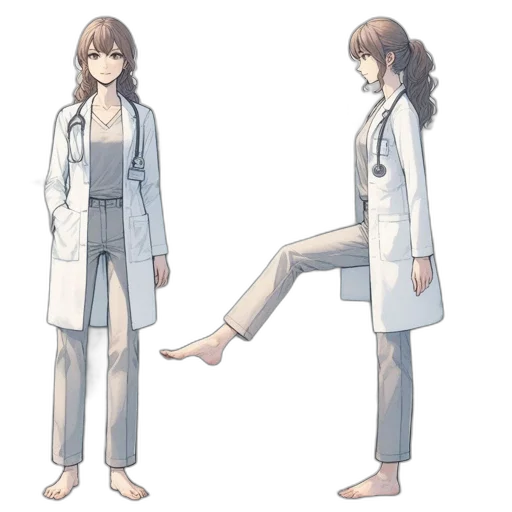 jacket, staff, concept art, 3d render transparent PNG cut-out