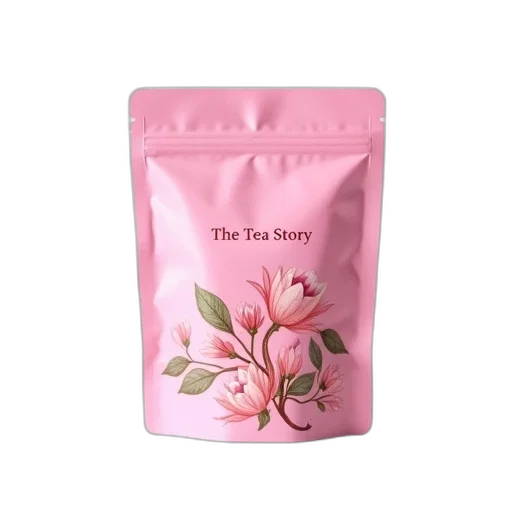 pink, tea, bag, floral transparent PNG cut-out