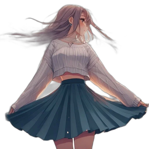 dress, jacket, hair, creature transparent PNG cut-out