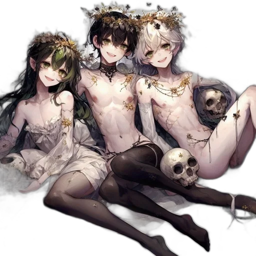 staff, mask, dress, jewelry transparent PNG cut-out
