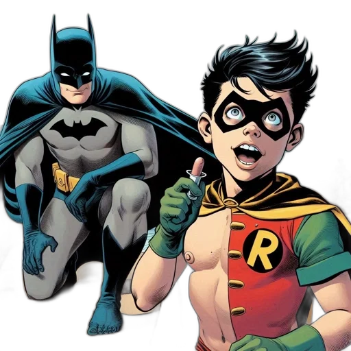 comic book art, concept art, cartoon, batman transparent PNG cut-out