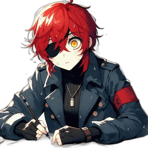 jacket, mask, staff, weapon transparent PNG cut-out