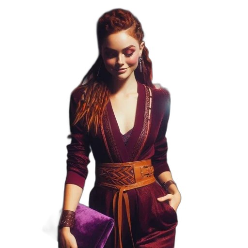 dress, jacket, jewelry, photorealistic transparent PNG cut-out