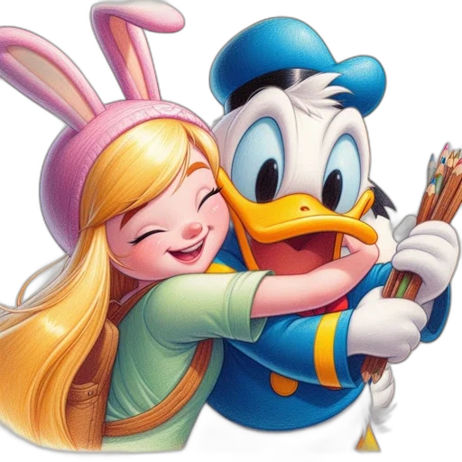 cartoon, photorealistic, oil painting, two transparent PNG cut-out
