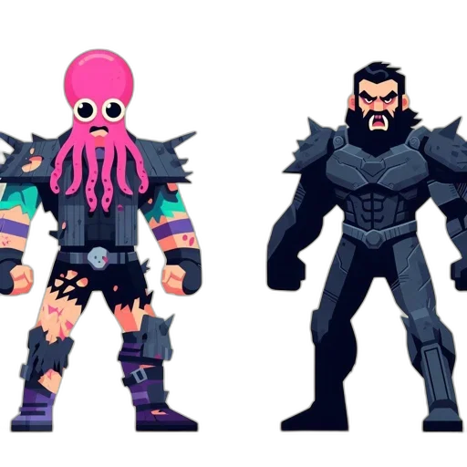 concept art, comic book art, 3d render, cyberpunk transparent PNG cut-out