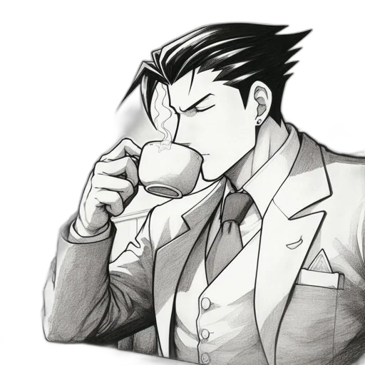 monochrome, young, man, spiky transparent PNG cut-out