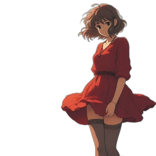 dress, flower, concept art, anime transparent PNG cut-out