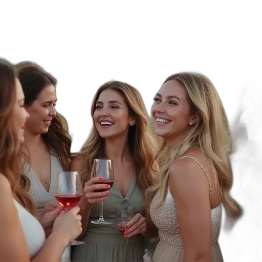 dress, group, women, gathered transparent PNG cut-out