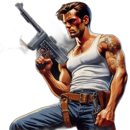weapon, comic book art, concept art, pixel art transparent PNG cut-out