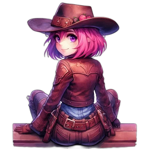 hat, staff, weapon, jacket transparent PNG cut-out