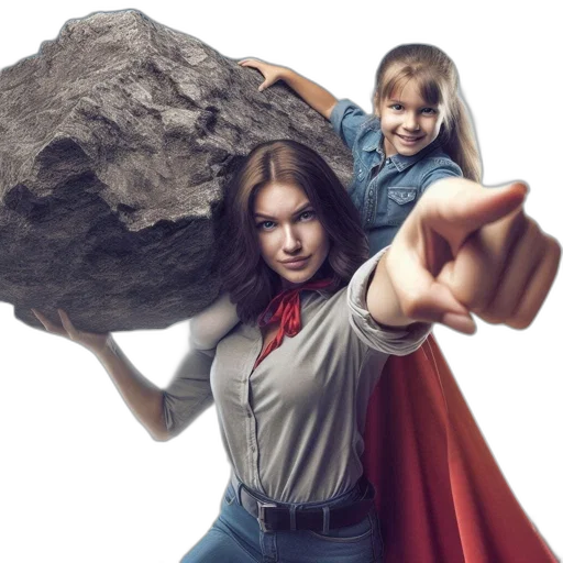 woman, child, both, red transparent PNG cut-out