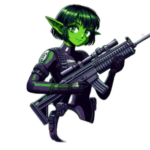 weapon, staff, robot, pixel art transparent PNG cut-out