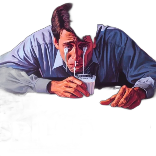 bottle, jacket, face, concept art transparent PNG cut-out