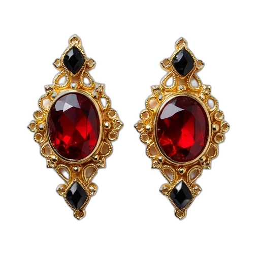 jewelry, pair, gold, earrings transparent PNG cut-out