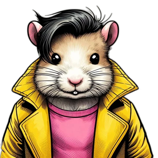 jacket, animal, comic book art, cartoon transparent PNG cut-out