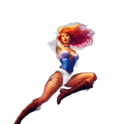 dress, hair, comic book art, concept art transparent PNG cut-out