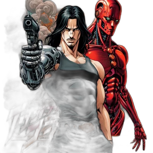 comic book art, concept art, photorealistic, cartoon transparent PNG cut-out