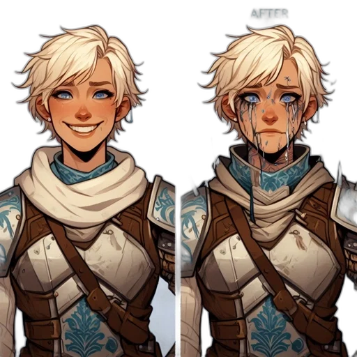 face, concept art, fantasy art, pixel art transparent PNG cut-out