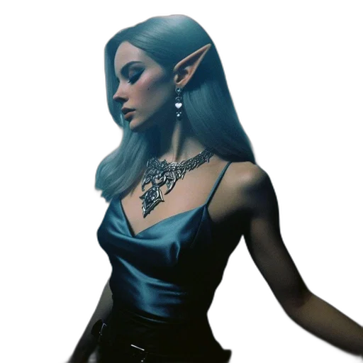 dress, jewelry, staff, fantasy art transparent PNG cut-out