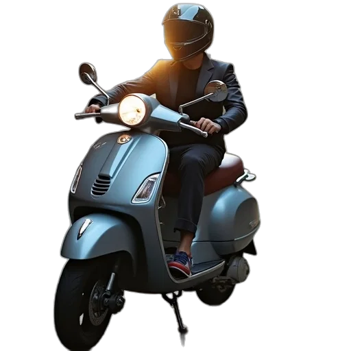 3d render, concept art, photorealistic, scooter transparent PNG cut-out