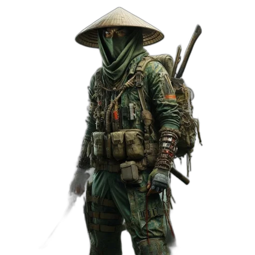 weapon, staff, hat, mask transparent PNG cut-out