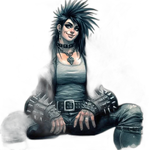 comic book art, concept art, cyberpunk, cartoon transparent PNG cut-out