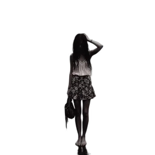 dress, staff, shoes, hair transparent PNG cut-out