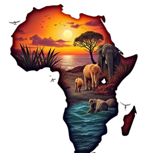 animal, concept art, earth tones, africa transparent PNG cut-out