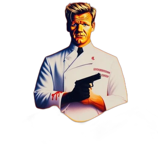 weapon, staff, jacket, robot transparent PNG cut-out