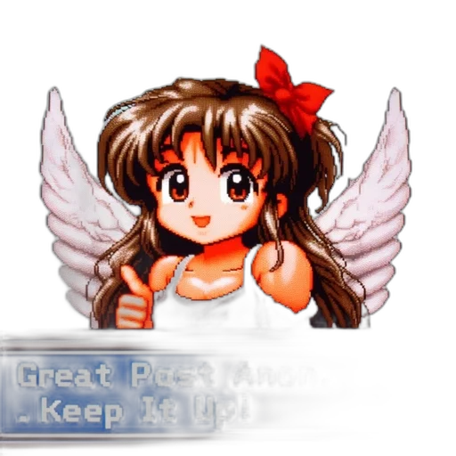 pixel art, anime, vaporwave, 3d render transparent PNG cut-out