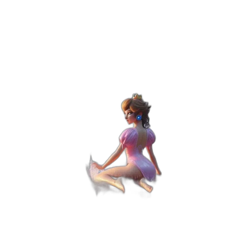 creature, dress, staff, hair transparent PNG cut-out