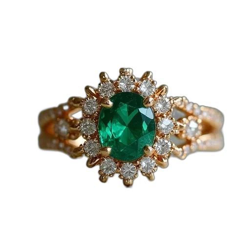 jewelry, crown, green, stack transparent PNG cut-out