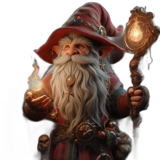 staff, face, hat, fantasy art transparent PNG cut-out
