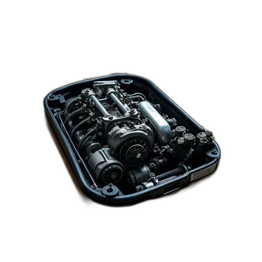 car, 3d render, cluttered, workbench transparent PNG cut-out