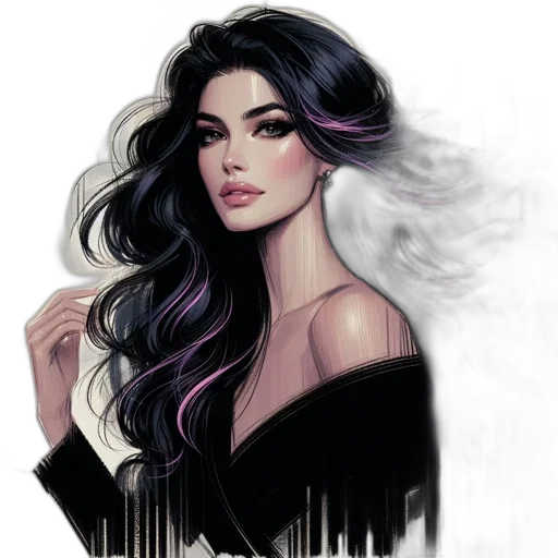 hair, dress, face, fantasy art transparent PNG cut-out