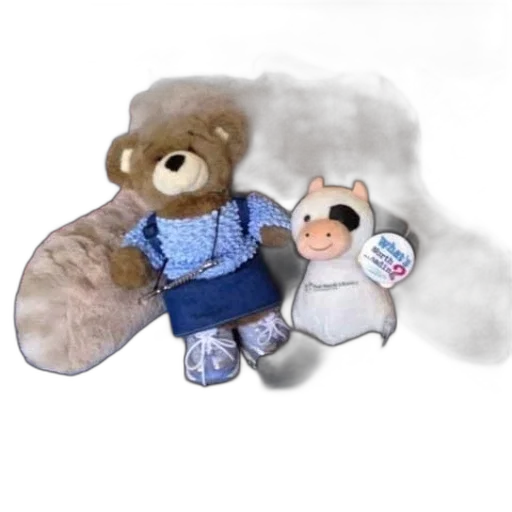 stuffed, bear, cow, sit transparent PNG cut-out