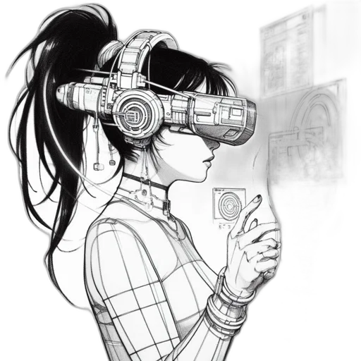 robot, cyberpunk, concept art, comic book art transparent PNG cut-out