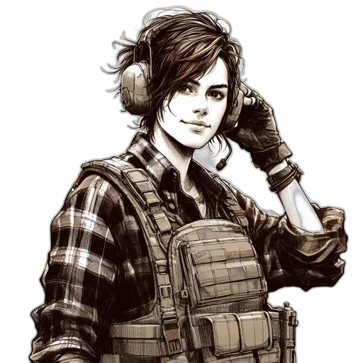 weapon, jacket, comic book art, concept art transparent PNG cut-out