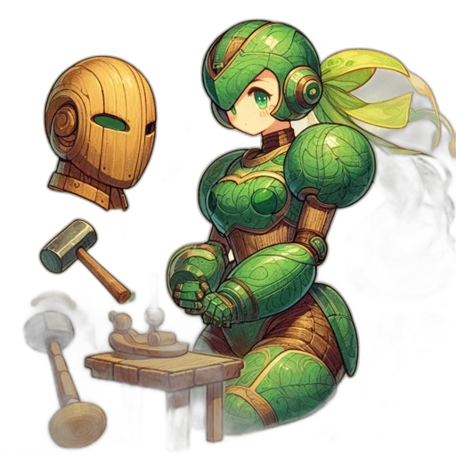 robot, concept art, pixel art, fantasy art transparent PNG cut-out