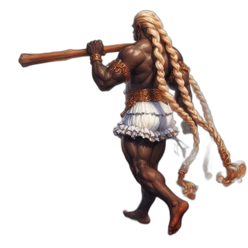 hair, staff, sword, weapon transparent PNG cut-out