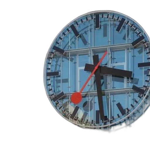 3d render, large, clock, black transparent PNG cut-out