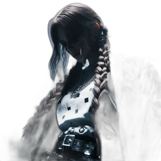 hair, sword, weapon, dress transparent PNG cut-out