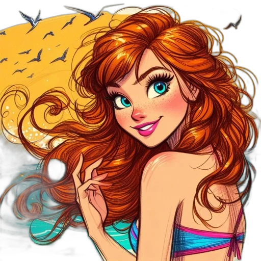 hair, cartoon, comic book art, fantasy art transparent PNG cut-out