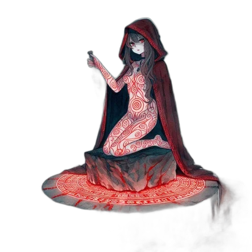 dress, mask, staff, creature transparent PNG cut-out