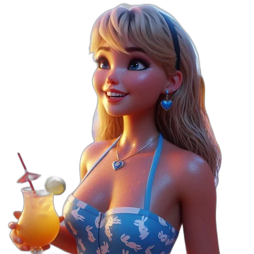 dress, 3d render, cartoon, concept art transparent PNG cut-out